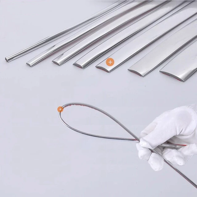 Strisce Cromate Auto Adesive - Decorazione Paraurti E Portiere, Argento, 10mm X 5m, Flessibili E Universali - Foto 10