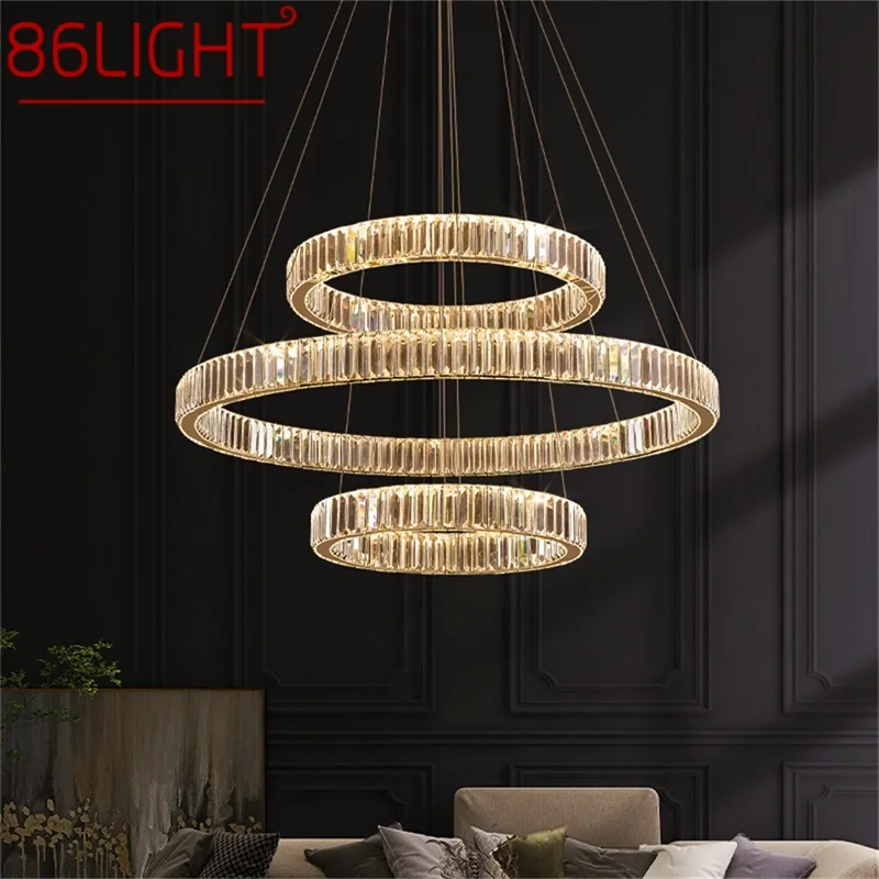 

86LIGHT Modern Pendant Lamp LED Round Luxury Gold Hanging Decorative Chandelier Fixtures For Hotel Living Room