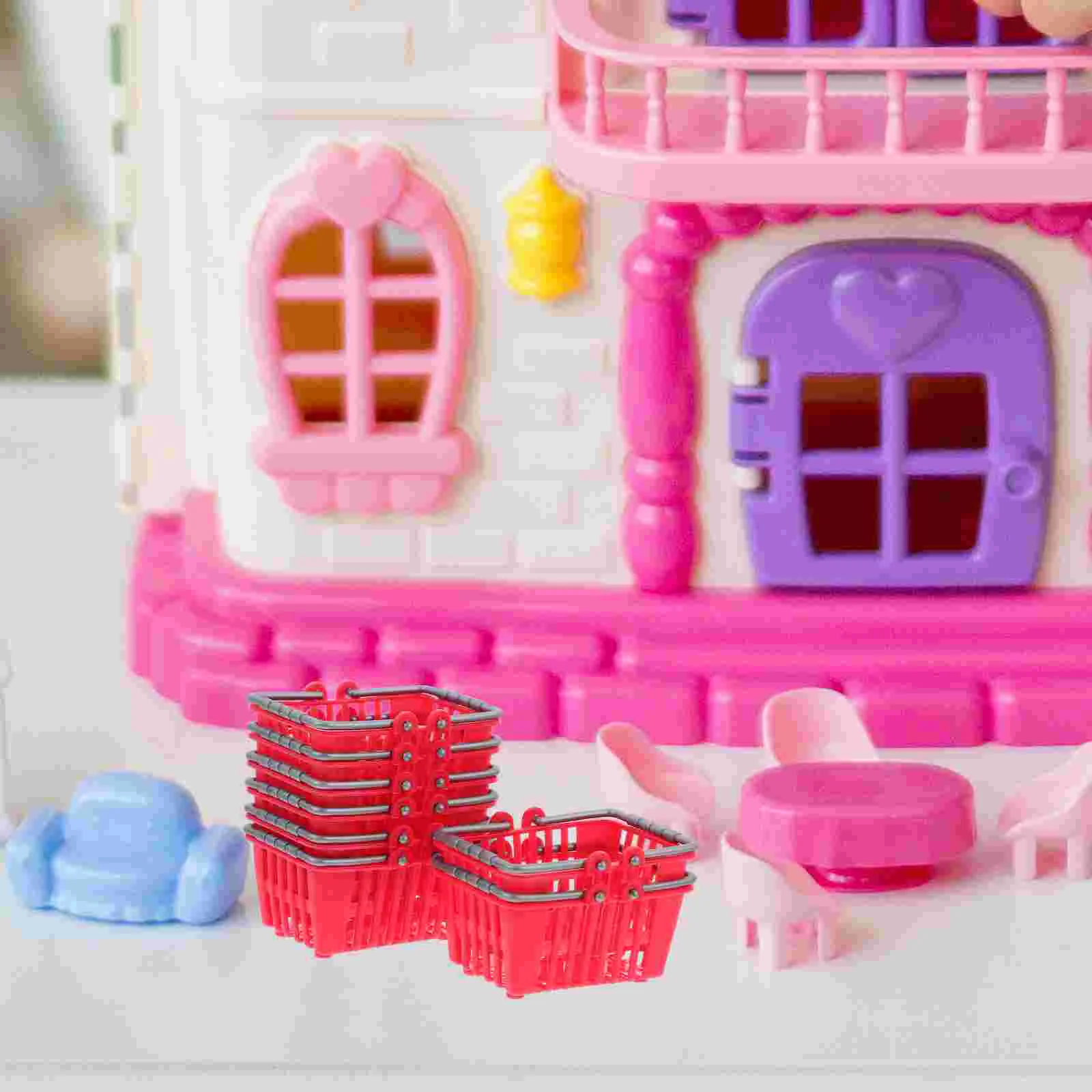 20 Pcs Basket Shopping Cart Mini Toddler Child Baskets Kids Toys Easter Eggs Miniature Grocery Plastic 3