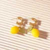 Summer Vacation Cute Yellow Lemon CC Earrings for Girls Bohemia Style Colorful Jewelry Accessory Perfect for Holiday Gift 1