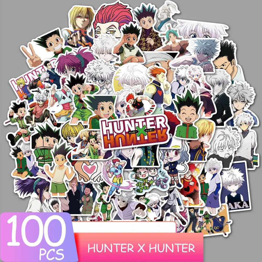 

100pcs HUNTER X HUNTER Anime Stickers Waterproof PVC Decal For Car Laptop Suitcase Skateboard Motorcycle For Teens Kids