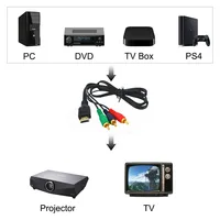 HDMI to RCA Converter Cable AV Adapter Convert Cord Transmitter Connection function Video Component Convert Cable 1m/3ft HD TV - Image 2