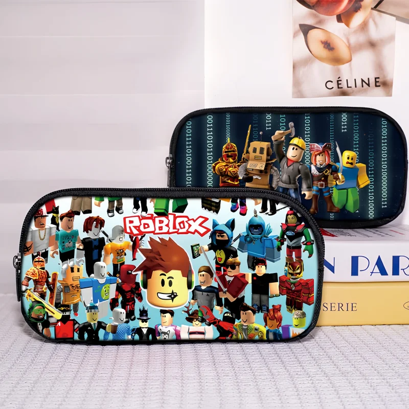 Hot Game ROBLOX Kreatives Cartoon-Federmäppchen, Kawaii-Studenten-Etui, einfach, ohne Zwischenschicht, Aufbewahrungstasche für Stifte und Schreibwaren, Geschenke