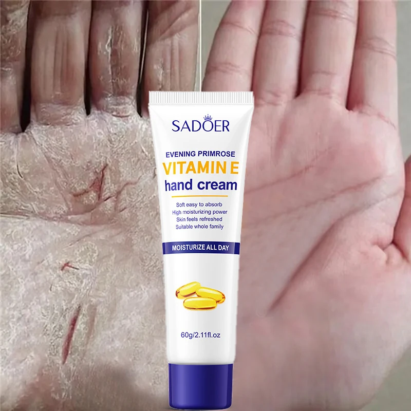 

60g Wrinkle Removal Hand Cream Vitamin E Whitening Anti Crack Roughness Smooth Non Greasy Moisturizing Hydrating Beauty Skincare