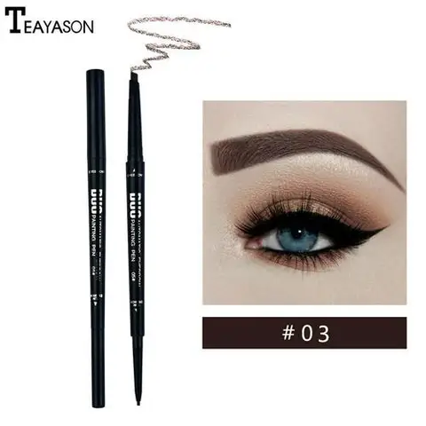Color Double Headed Eyebrow Pencil Ultra Fine 1.5mm Eye Brow Tatoo Tint Cosmetic Brown Black Waterproof Make Up Cosmetic TSLM2