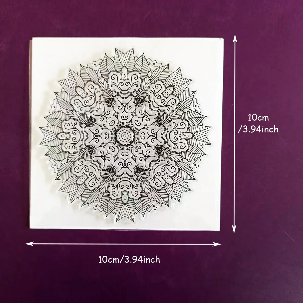 Mandala Flower Pattern Clear Stamps for Creative Crafting and Journaling