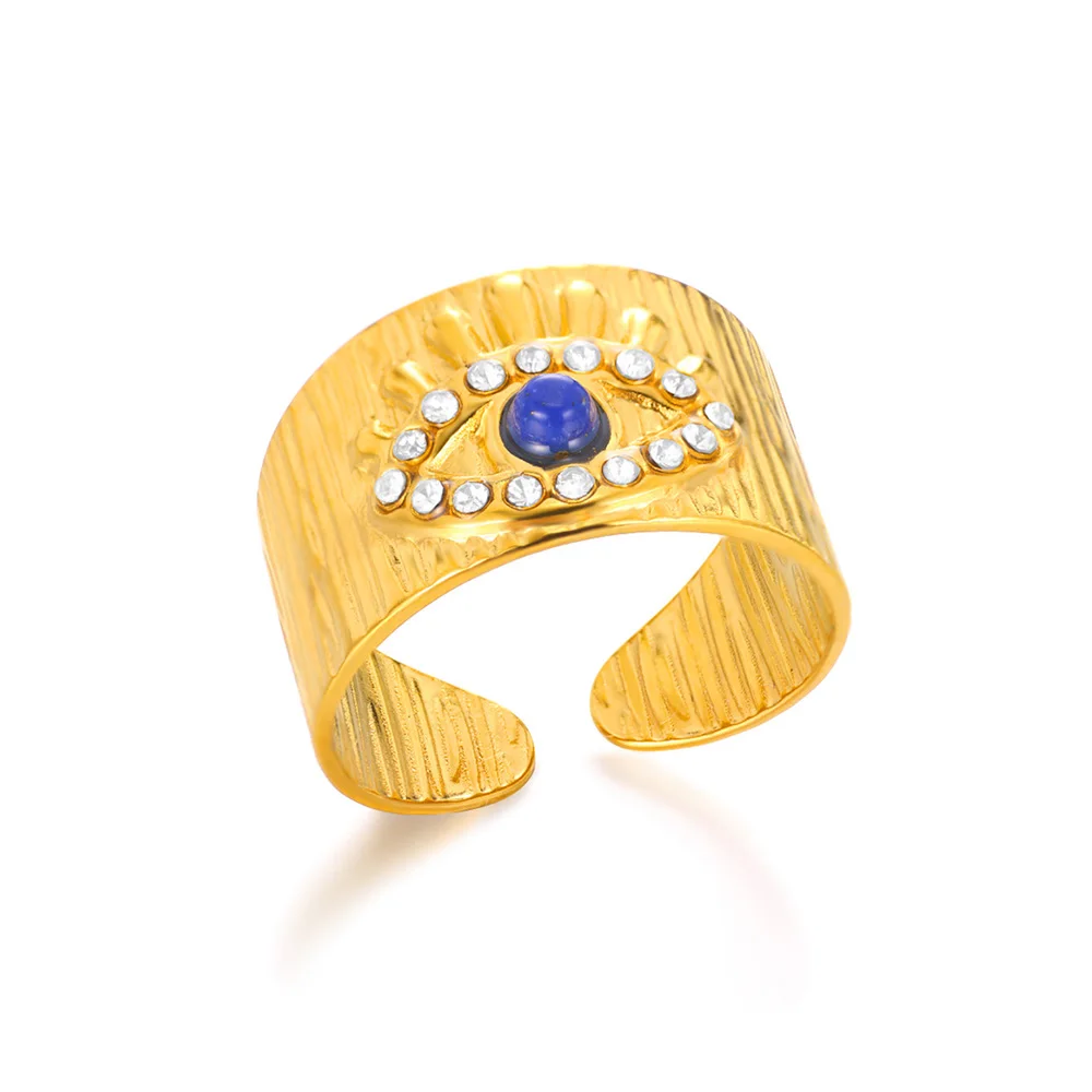 Blue Evil Eye Stainless Steel Women Ring Wedding Accessories