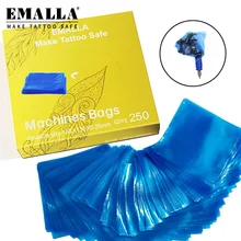 

EMALLA Blue Tattoo Machine Covers 250pcs 0.35mm Thickness Tattoo Machine Bags Tattoo Clean Barrier Bags Tattoo Accessories Tools