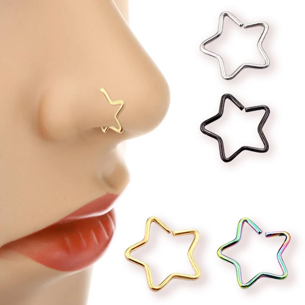 1Pc Stainless Steel Earrings Cartilage Tragus Daith Conch Lobe Ear Piercing Heart/Star Shaped Women Fashion Body Jewelry GIft