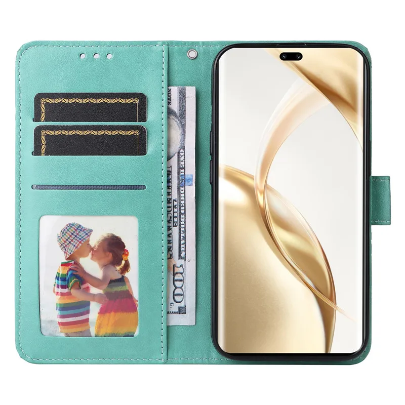 Elegant 3D Sunflower Wallet Flip Case - Shockproof PU Leather Phone Cover