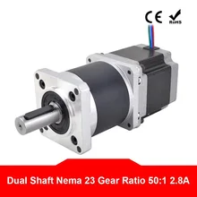 

Dual Shaft 50:1 High Precision Planetary Gearbox Nema 23 Stepper Motor L=56mm 4-lead 57 Motor 2.8A Extruder Gear Motor