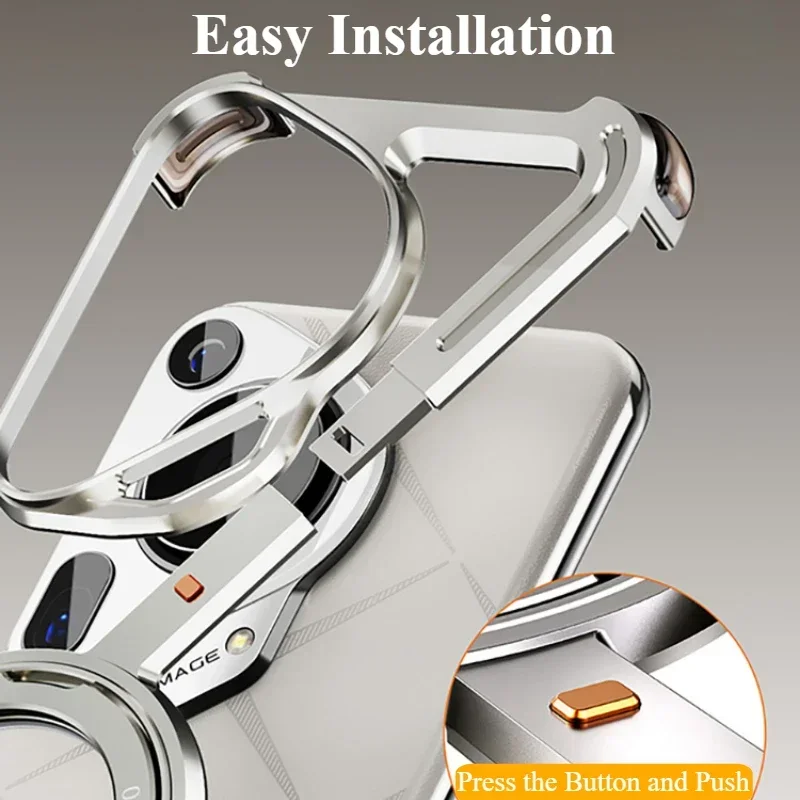 Eary Frameless Case for Huawei Pura 80 Ultra P80 Pro+ with Magsafe 360°Rotation Magnetic Stand Anti-Drop Protective Phone Cover