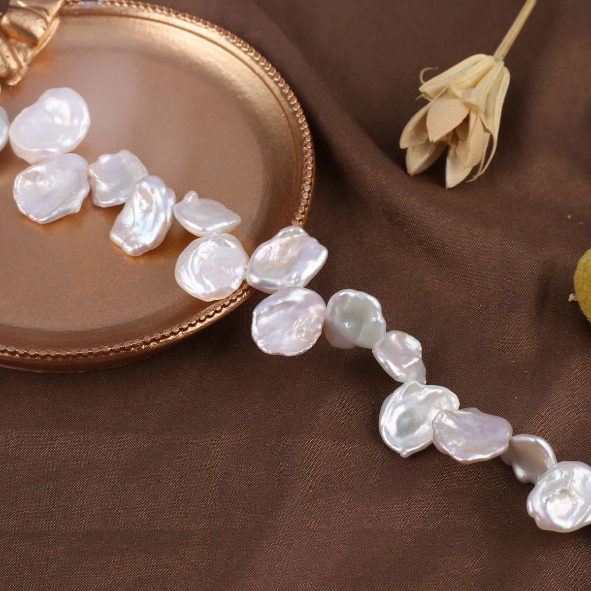 Natural Freshwater Pearl Beads Beaded White Baroque Pearl Petal Shape Loose Spacer Beads For Jewelry Making DIY Necklaces