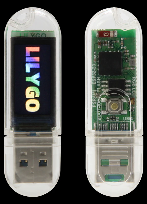 LILYGO® T-Dongle-S3 ESP32-S3 Dongle With 0.96 inch ST7735 LCD Display Screen Support WiFi BLE Hidden TF Card Development Board