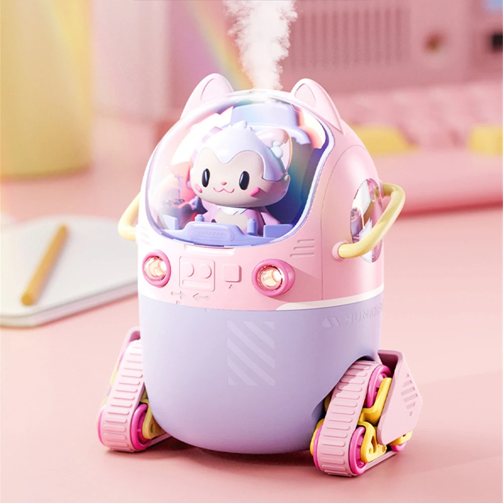 Adorável Cartoon Usb Umidificador de ar Elétrico Mini Ultrasonic Mist Aroma Difusor Luz Quente para Home Office Desk