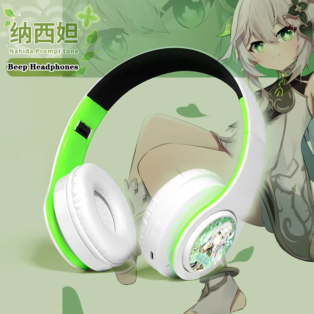 Genshin Impacto Fone de Ouvido Anime Tema Cosplay sem Fio In1 Bluetooth Fone de Ouvido Jogo Personagem Fones com Microfone