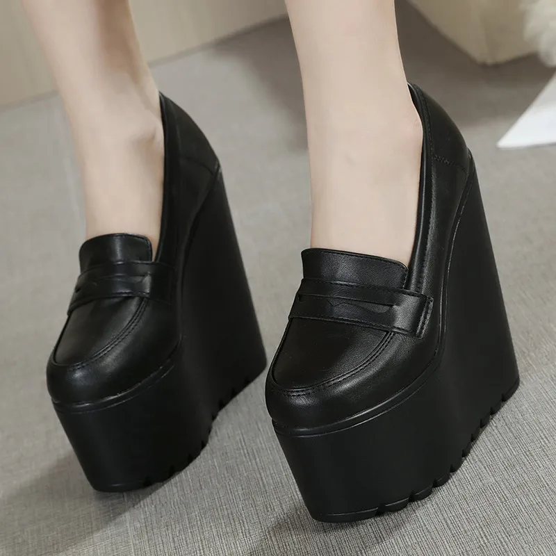 high heel wedge pumps