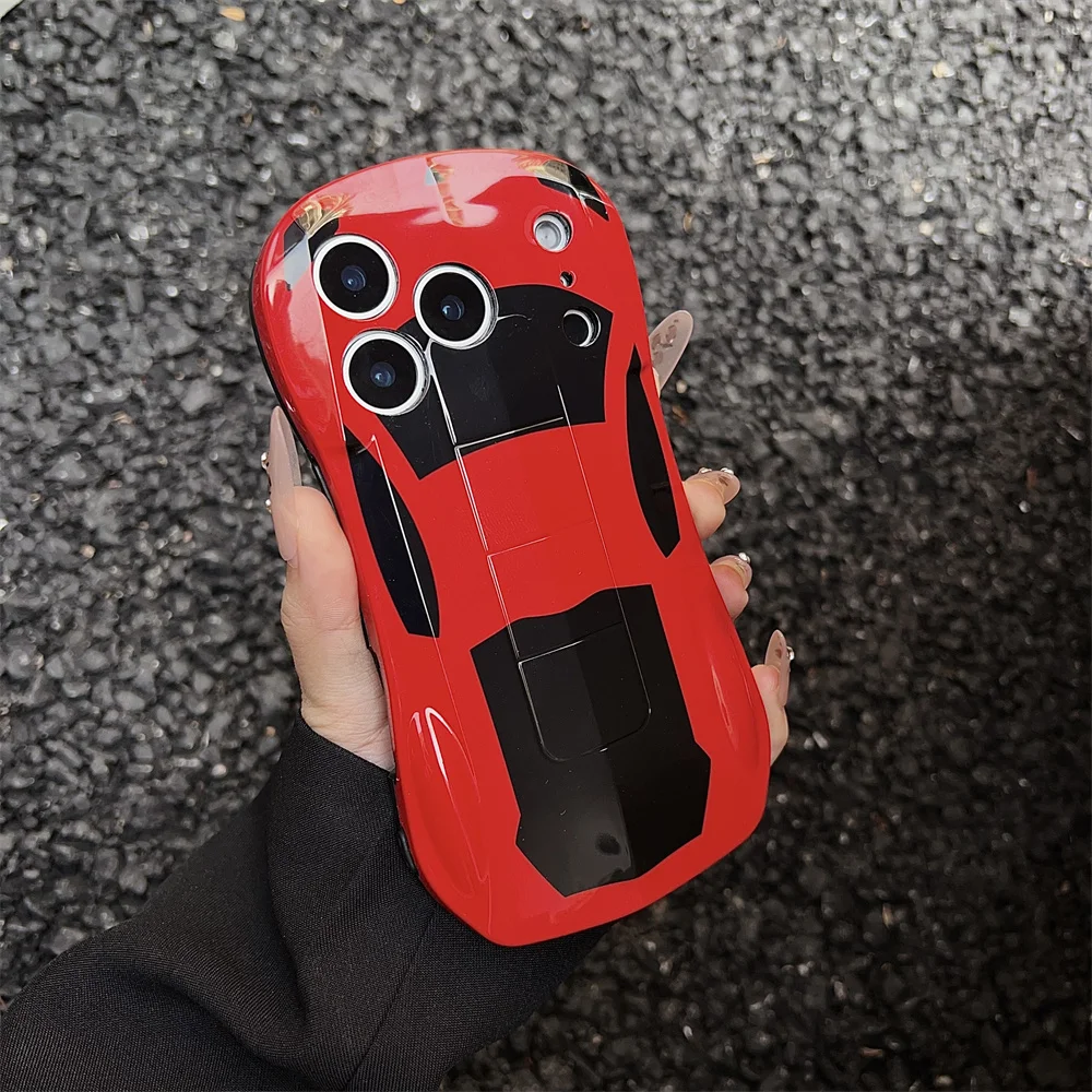 Luxurious 3D Sports Car Silicone Phone Case - Stylish and Creative Design
