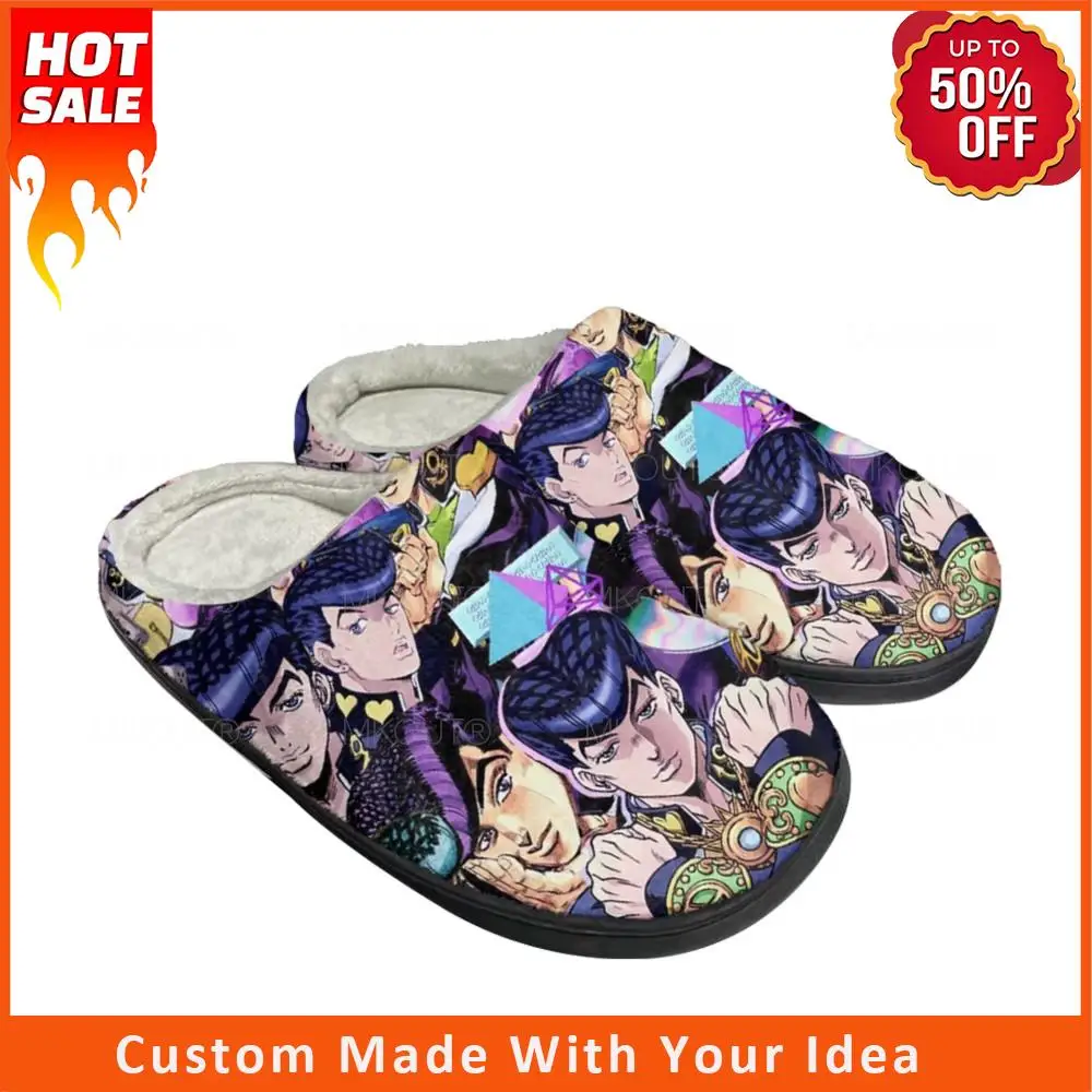 

Мультяшные тапочки Higashikata Josuke JoJo, невероятные приключения, мужские и женские сандалии, домашняя теплая обувь для дома, термотапочки