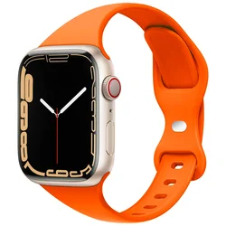 Slim Silicone Sport Strap - 49mm - 45mm - 44mm - 42mm (Orange 12)