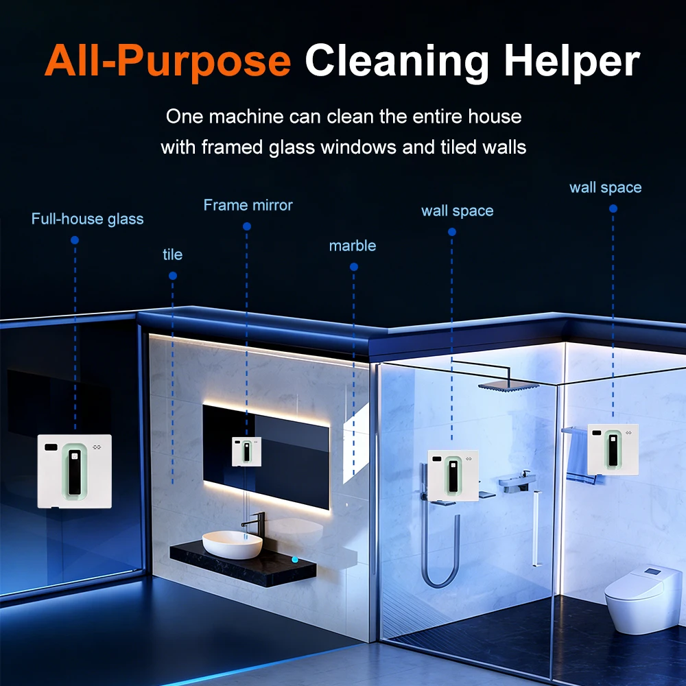 PuRuiKai Robot Electric Automatic Window Cleaning Robotic , With APP/Remote Control,With Voice Broadcast Two-way Automatic Spray — view 7