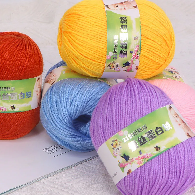 50g/Ball 132 Meters Baby Cashmere Cotton Dot Yarn Soft Warm Lanas For Hand Knitting And Crochet Cloth 5