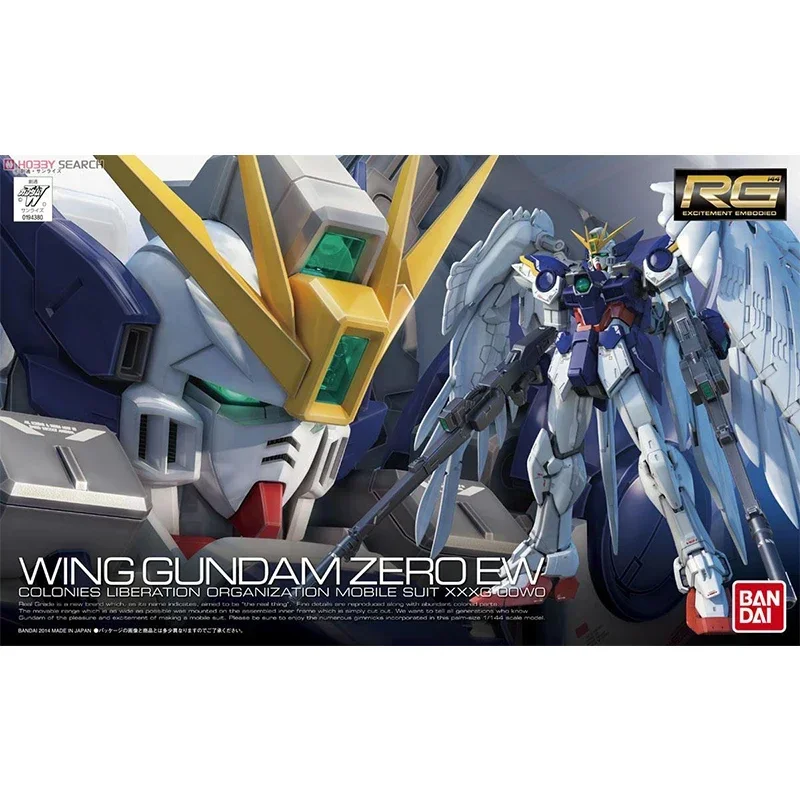 Anime Figure Original Bandai Gundam Rg 17 1/144 Xxxg-00W0 Wing Zero W-Gundam Zero Custom Assembly Model Ornaments Figure Toys