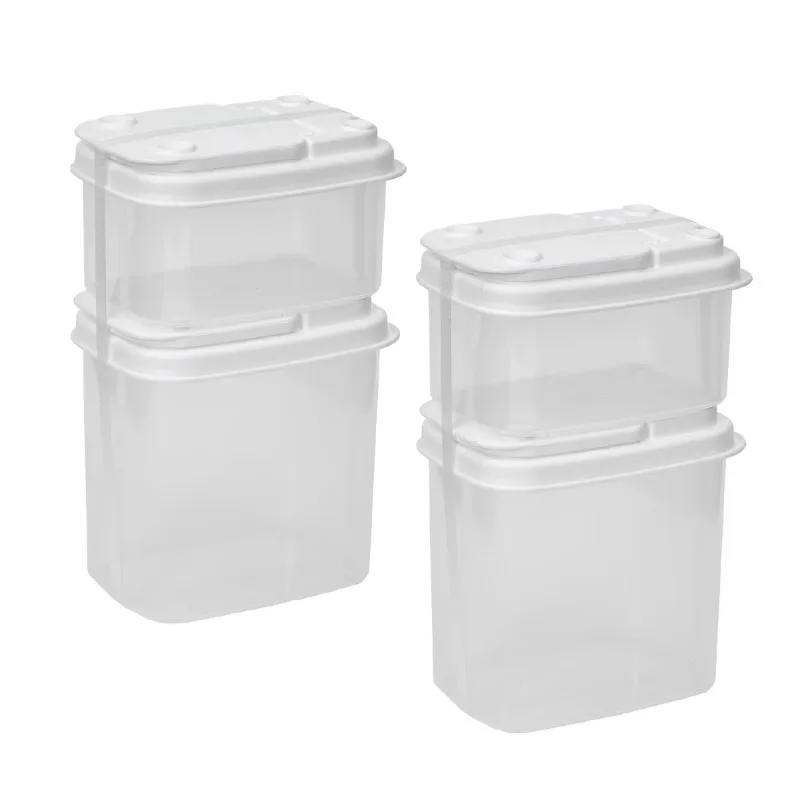 Plastic Storage Canisters with Flip Lids, Set of 4