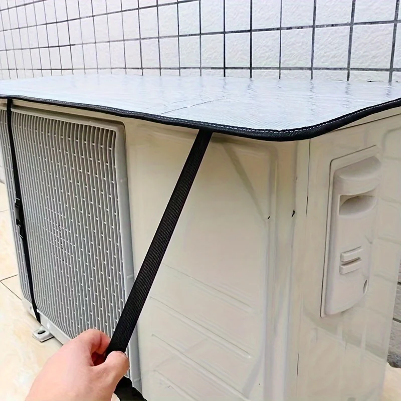 Air Conditioner Cover 1/2PCS Outdoor Unit Protective Flame Retardant and Rainproof Composite Aluminum Foil