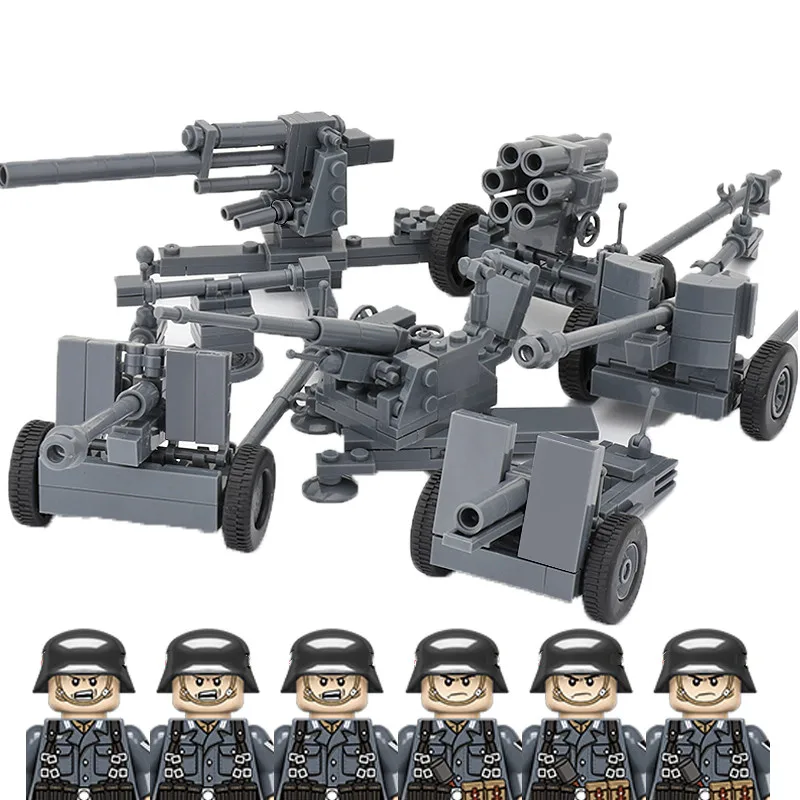 

WW2 German Military Weapon Building Blocks Soldier Figure Anti-tank Grenade Anti-aircraft Rocket Model Bricks Toy Gift Kids C356