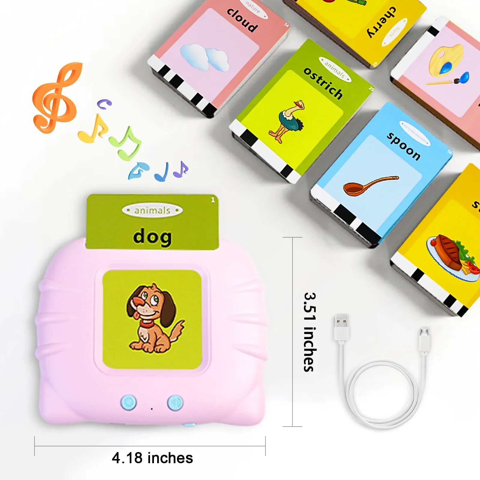 Talking Flash Cards Alphabet Pocket Speech Toys Therapy Autism Sensory Toys for Kids Early Educational Toy English Flashcards 3