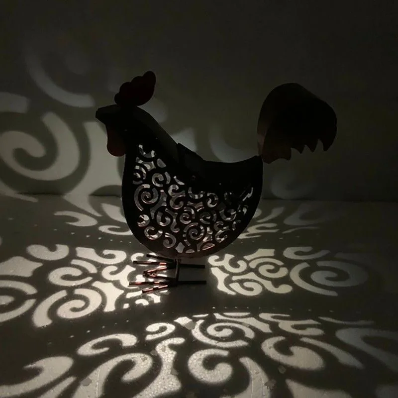 

1Pc Spot Outdoor Solar Animal Lights Bowed Chicken Lights Wrought Iron Decorative Lights Wrought Iron Rooster Lights
