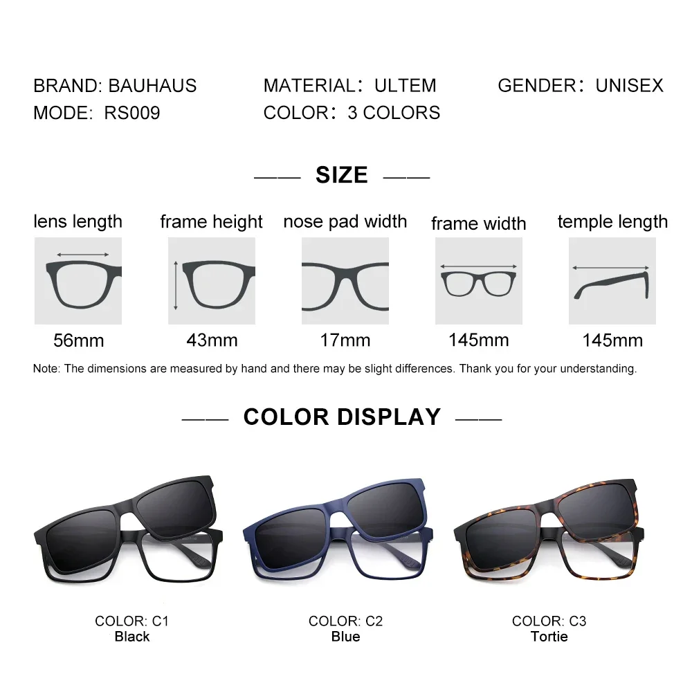 RS009 Ultra-Light Classic Magnetic Frame Sunglasses And Optical Glasses Combination New Model_voghion.com
