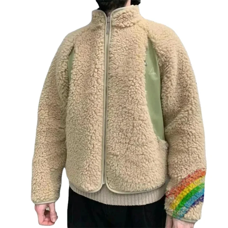 

Patchwork Jacket Men 1:1 Best Quality Heavy Fabric Wool Loose Jackets