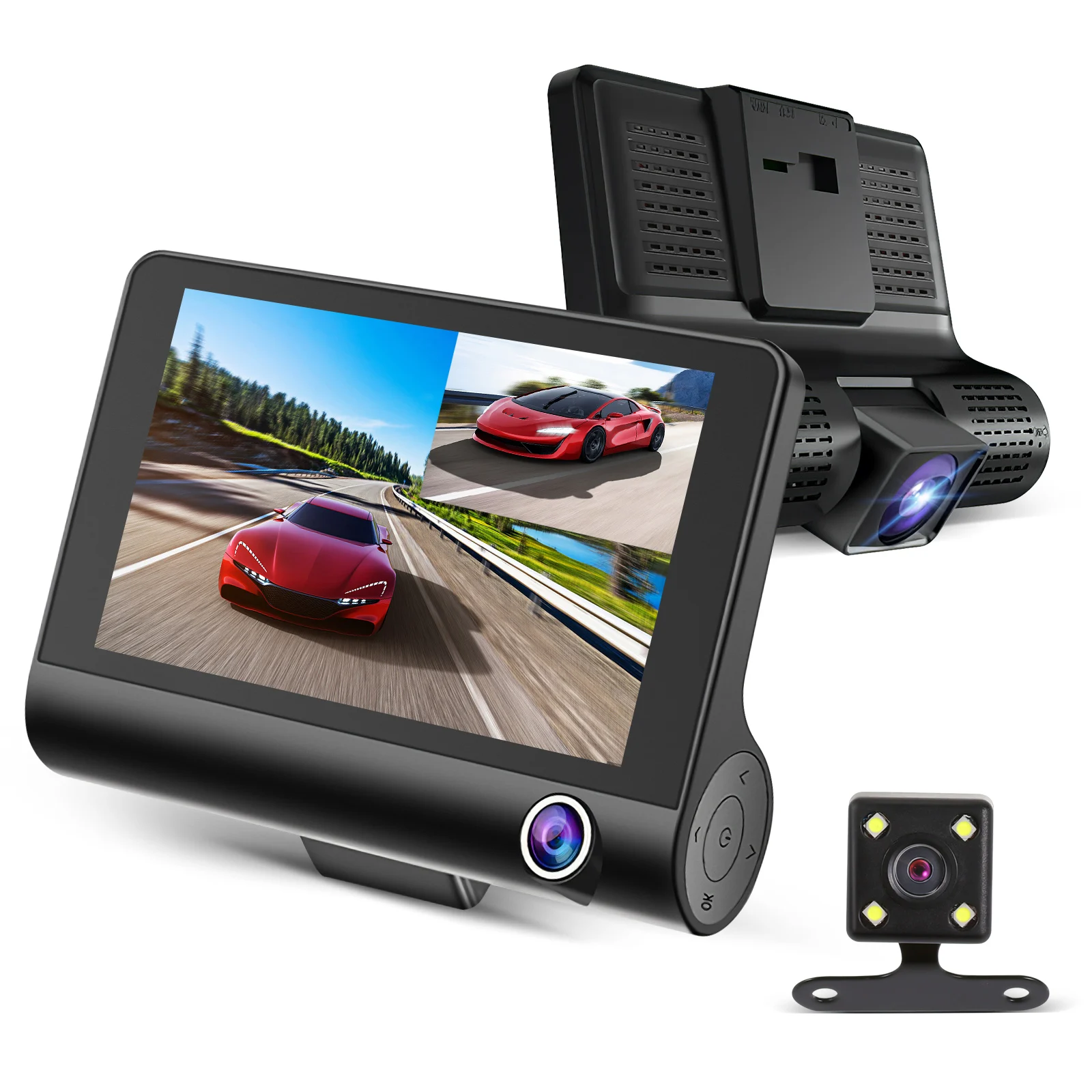 

Triple Recorder Car Dash Cam Vehicle Dashcam Auto Driving Abs Backup for Dashboard Car Driving Recorder Backup