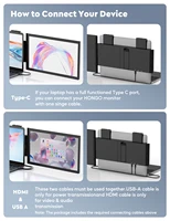 Amoudo Portable Monitor 14 Inch FHD 1080P IPS Screen Laptop Monitor Extension Dual Screen for Laptop Windows Mac Android - Image 3