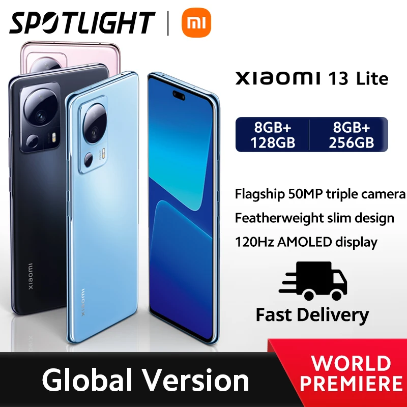  [World Premiere] Global Version Xiaomi 13 Lite 5G 50MP Rear Camera Snapdragon 7 Gen 1 120Hz AMOLED Display 67W Charge 