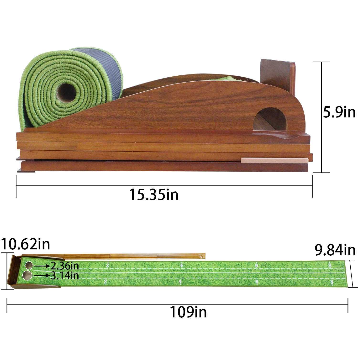 Golf PuttinPerfect your short game anywhere with this Golf Putting Mat for Indoor & Outdoor Practice. Designed for golfers of all skill levels, g Mat for Indoor & Outdoor Practice Use with Wood Auto Ball Return System and 2 Holes Putting Green Accessories 2