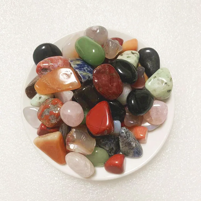 Wholesale Polishing Tumbled Stones Bulk Mixed Crystals Gemstones 15-20mm Assorted Gems Fish Tank Garden Decoration