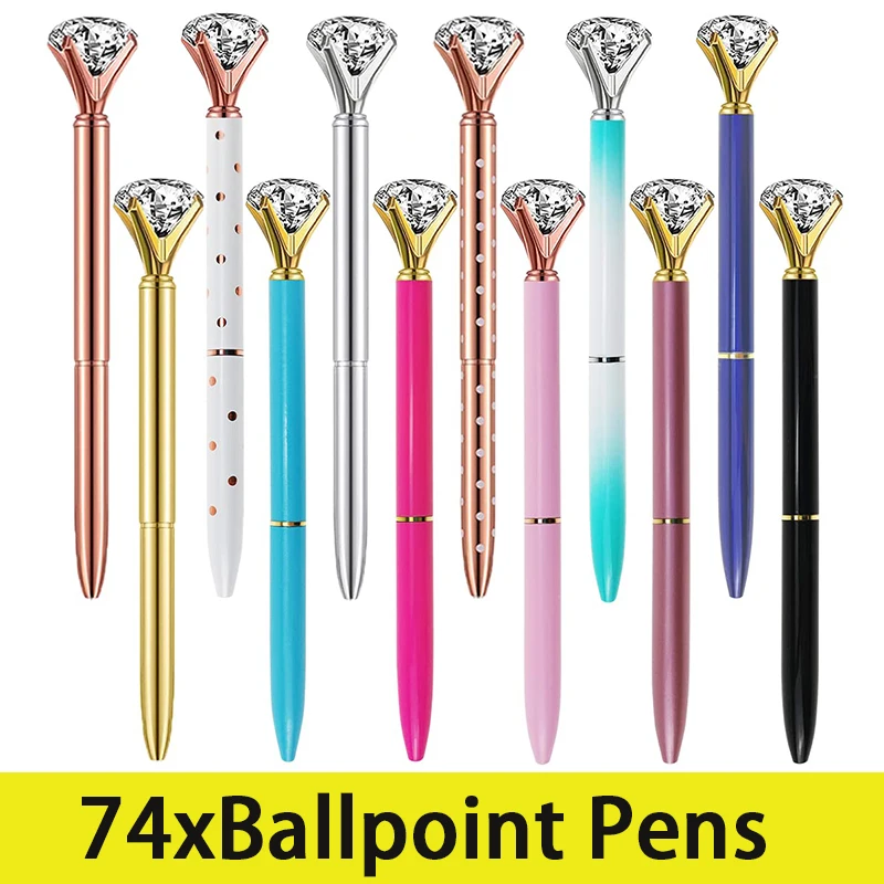 74pcs-penne-a-diamante-penna-a-diamante-in-cristallo-penne-da-scrittura-novita-penna-a-sfera-con-penna-a-diamante-in-metallo-proiettile-penne-a-sfera-con-diamanti
