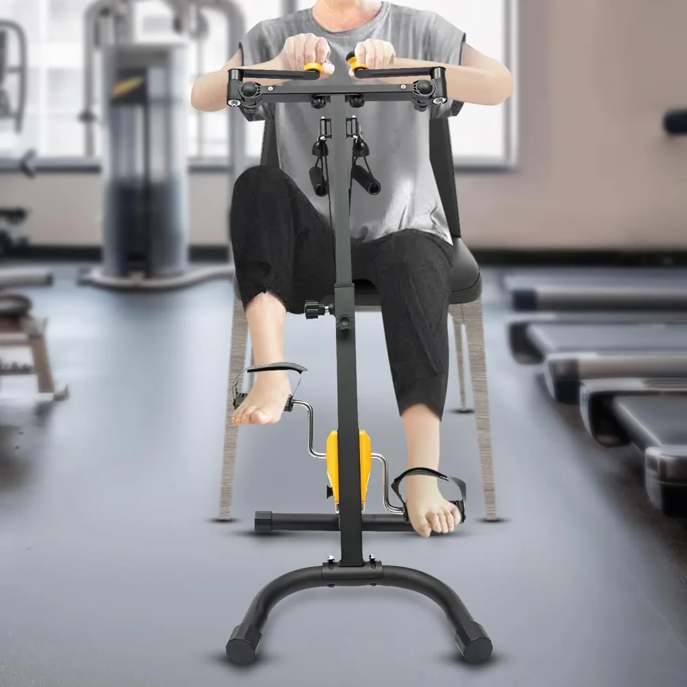 Foldable Pedal Exerciser Bike for Seniors for Total Body Home Folding Adjustable Rehab Fitness Equipment Elderly