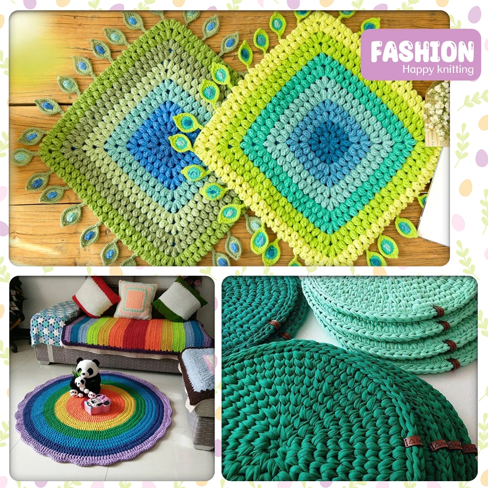 1Pc 400g T Shirt Thick Soft Cloth Yarn for Hand Knitting Crochet Woven Handbag Blanket Thick threads DIY mat slipper line 5