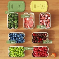 Boîte scellée au réfrigérateur pour légumes et fruits, bac à légumes avec panier de vidange, conteneurs organisateurs alimentaires à Double couche, étui réutilisable 5