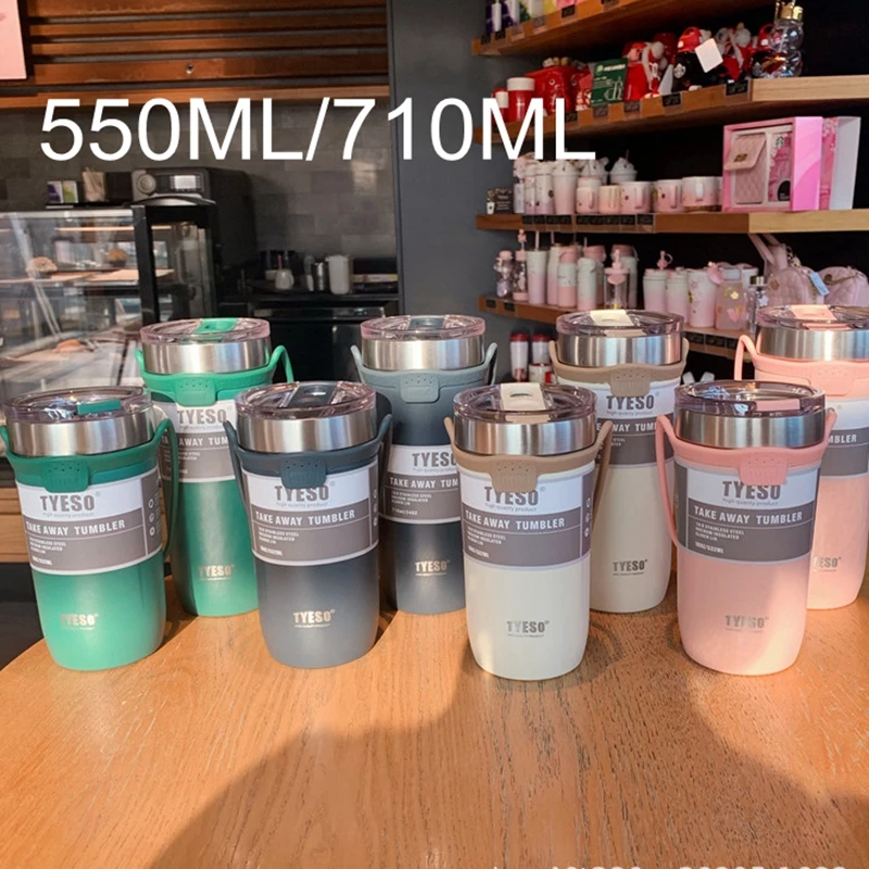 550ML/710ML Thermos Flask Double Wall Stainless Steel Coffee Mug Tyeso Car Mug Travel Thermo Cup Thermo Mug copo termico botella