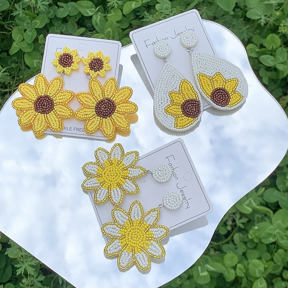 Enamel Flower Stud Earrings With Push Back, Stainless Steel, Perfect