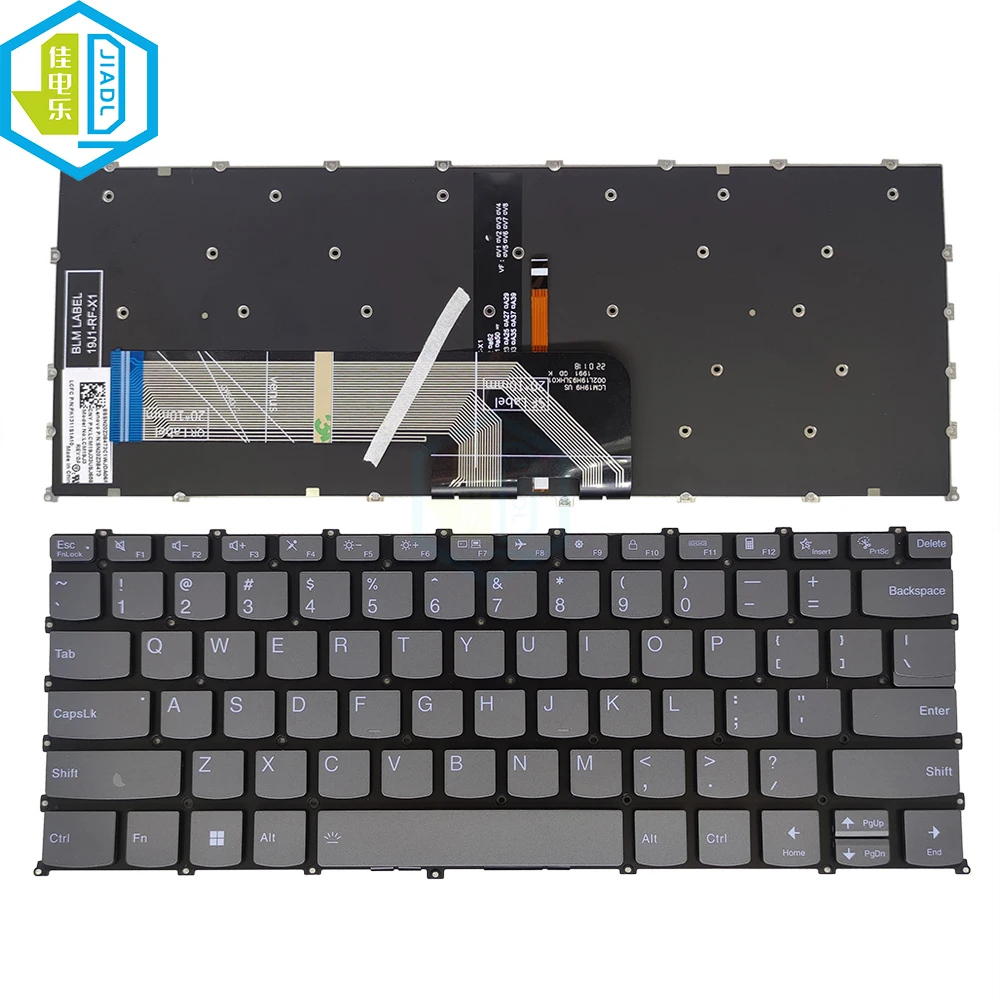 Teclado Retroiluminado para Lenovo Yoga Slim Teclado Notebook Russo Inglês Espanhol ru Eua es 714are05 7-14iil05 Pr4sb 7-14itl05