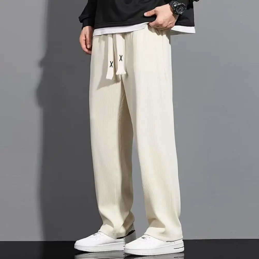 

Male Trousers Elastic Waist Breathable Wide Leg Pants Casual Sports Long Pants Straight Men Casual Pants Male Garment