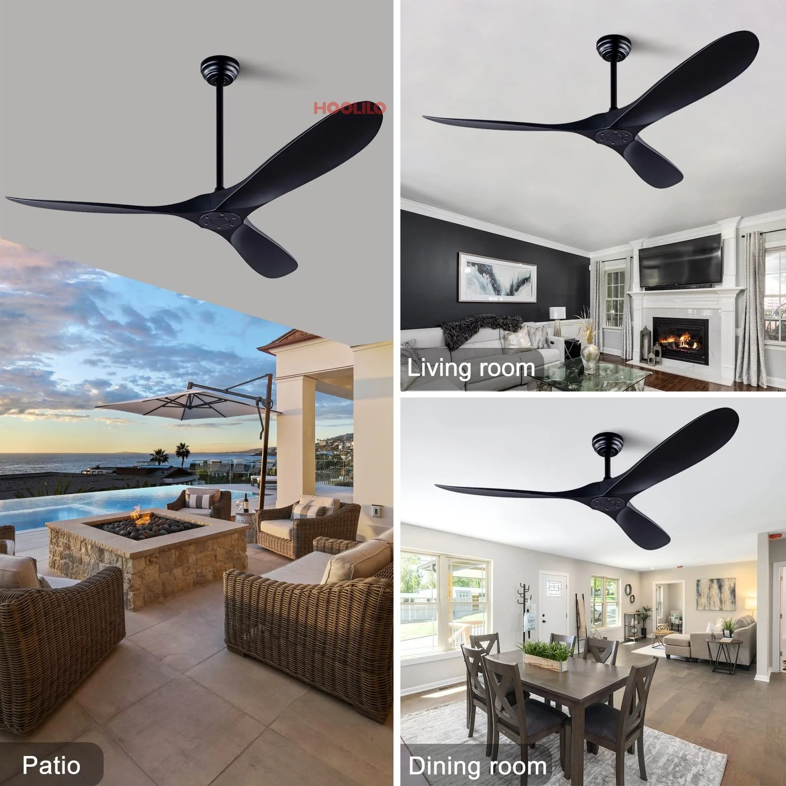 Big 60 Inch ABS Bland Ceiling Fan with LED DC Motor Remote Control ventiladores para casa 5