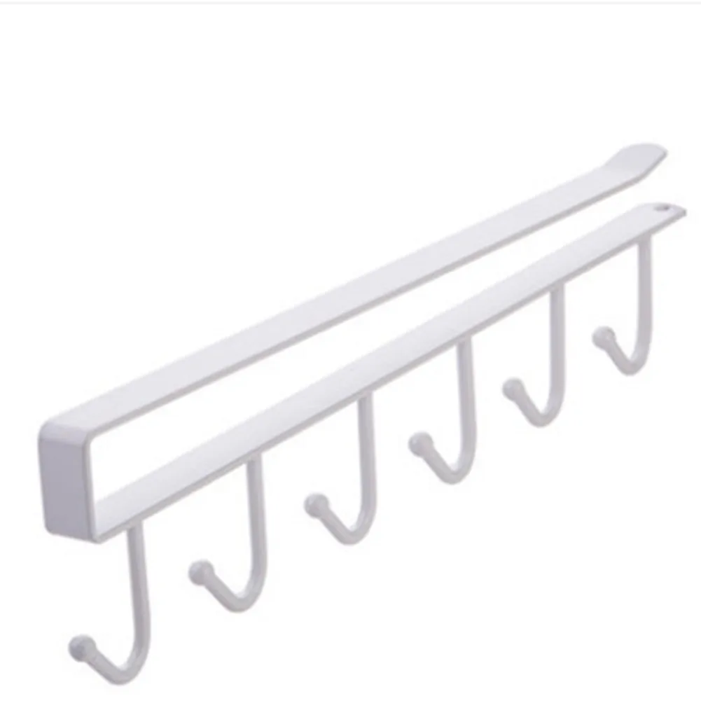 

Hanger Storage Rack Traceless Under Cabinet Wardrobe White Cup Organizer Disassemble Durable Easy Installation