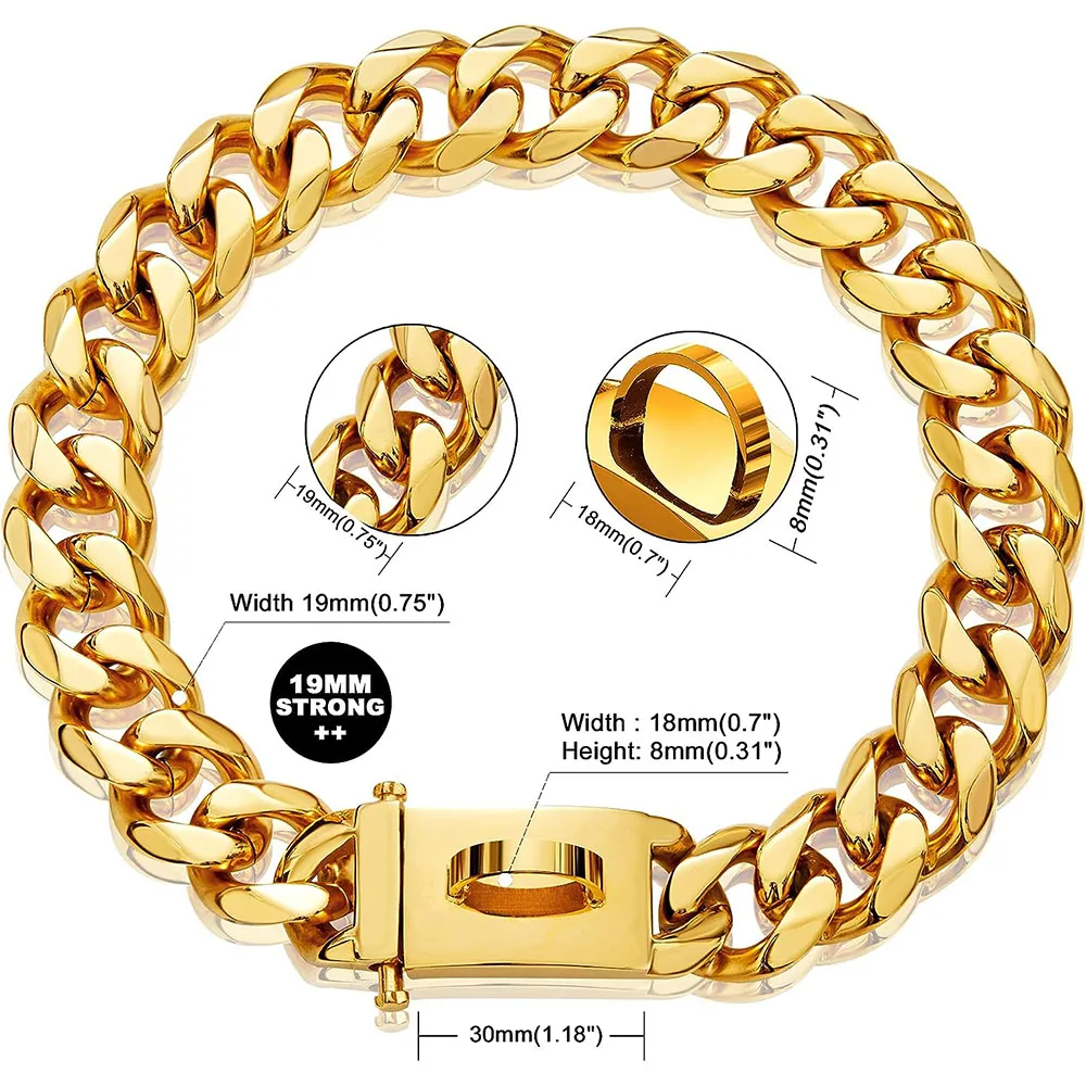Large Dog Gold Chain Collar 5